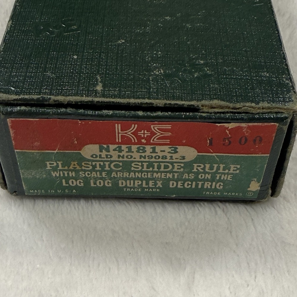 Vintage K&E Doric N9081-3 Slide Rule 1947 Keuffel Esser USA Case Original Box